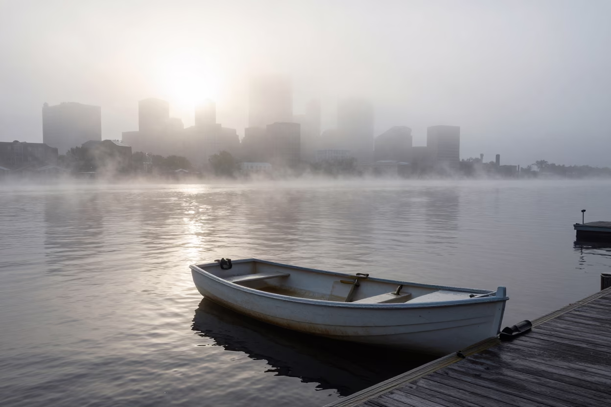 Damp Rowboat in Boston in in Boston, Massachusetts, United States