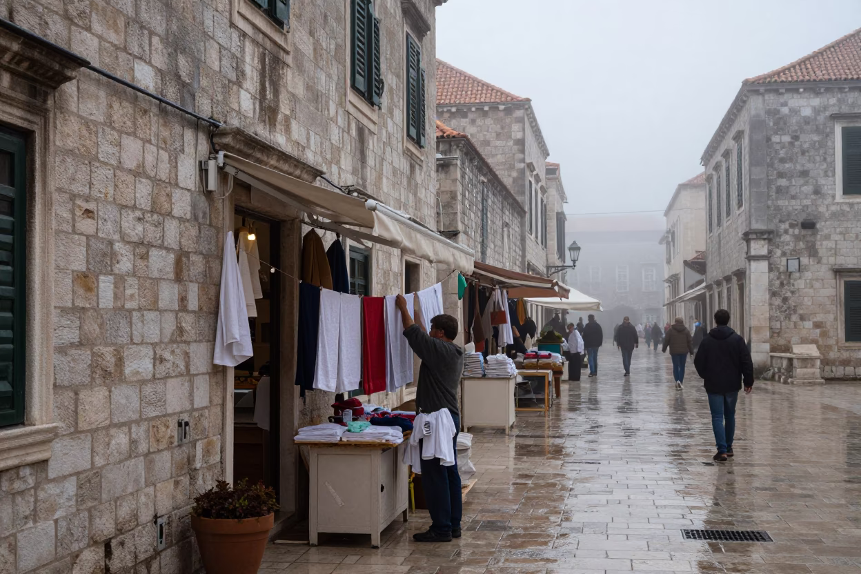 Damp Towels in Dubrovnik in in Dubrovnik, Croatia