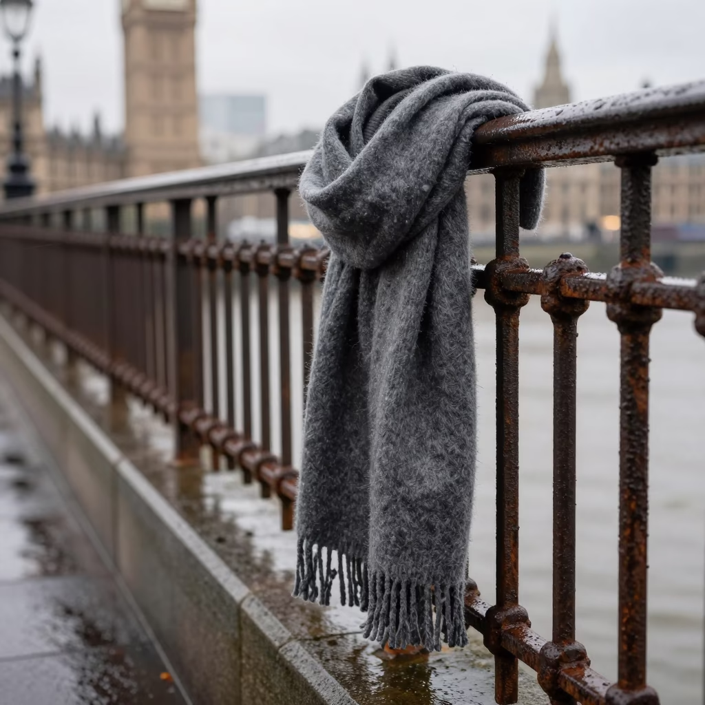 Damp Wool Scarf in London in in London, United Kingdom