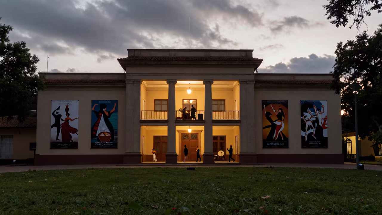 Dance Drumming Posters in Godoy Cruz Hall in in a ceremonial hall in Godoy Cruz