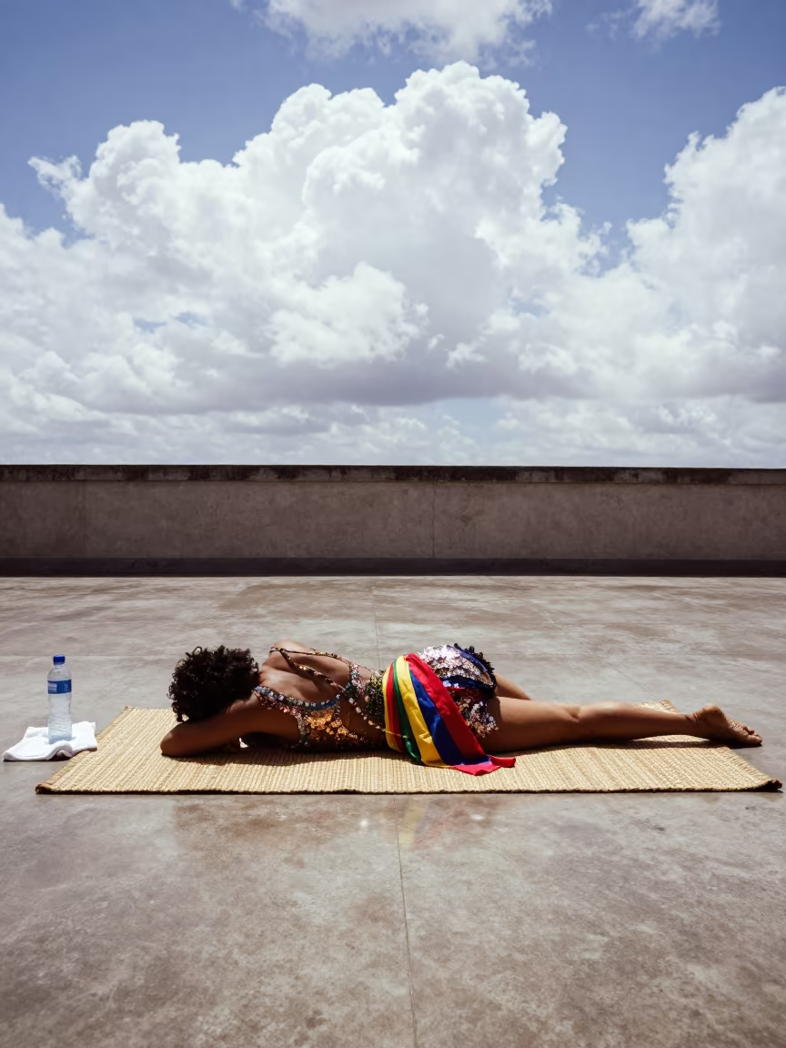 Dancer Resting Between Sets Panama City Midday in in Panama City