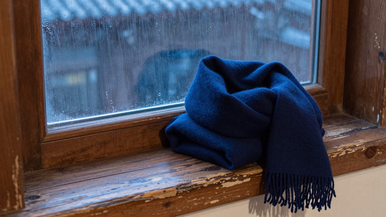 Dark Blue Wool Scarf in Beijing in in Beijing, China
