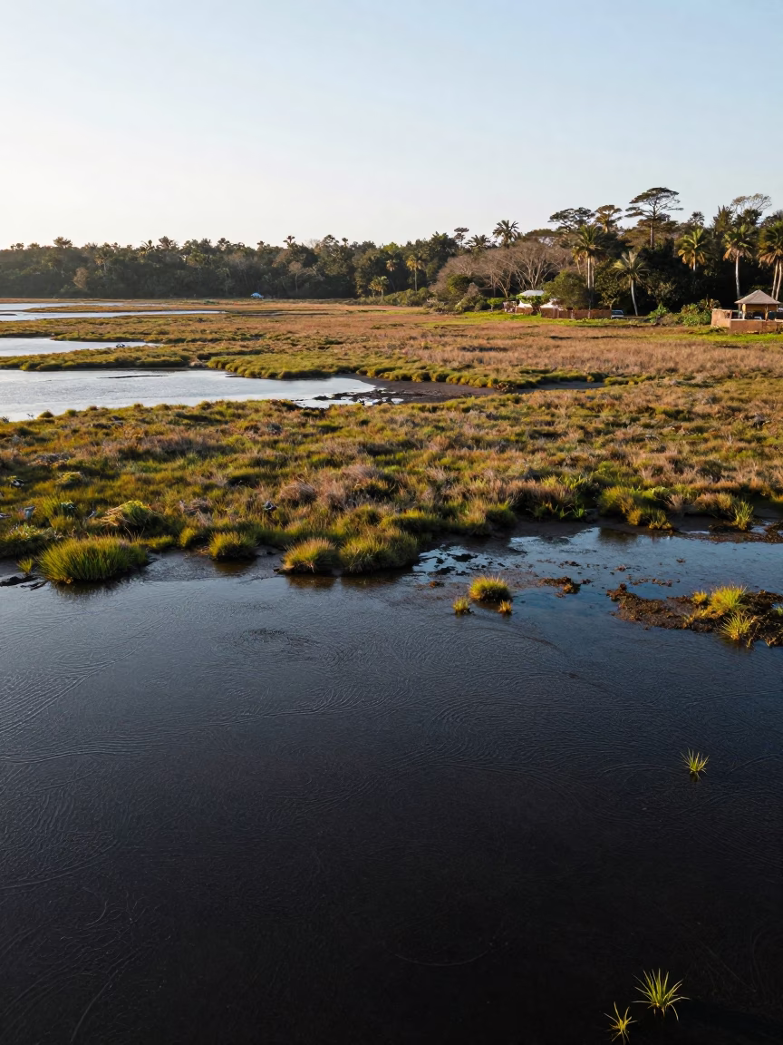 Dark Tidal Pools in South Carolina High Meadow in in South Carolina