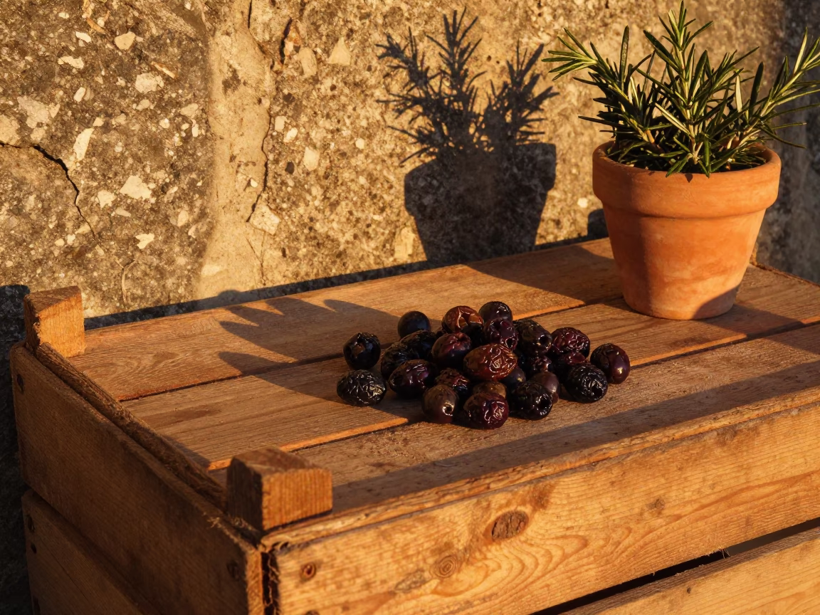 Dark Wrinkled Olives in Naples in in Naples, Italy