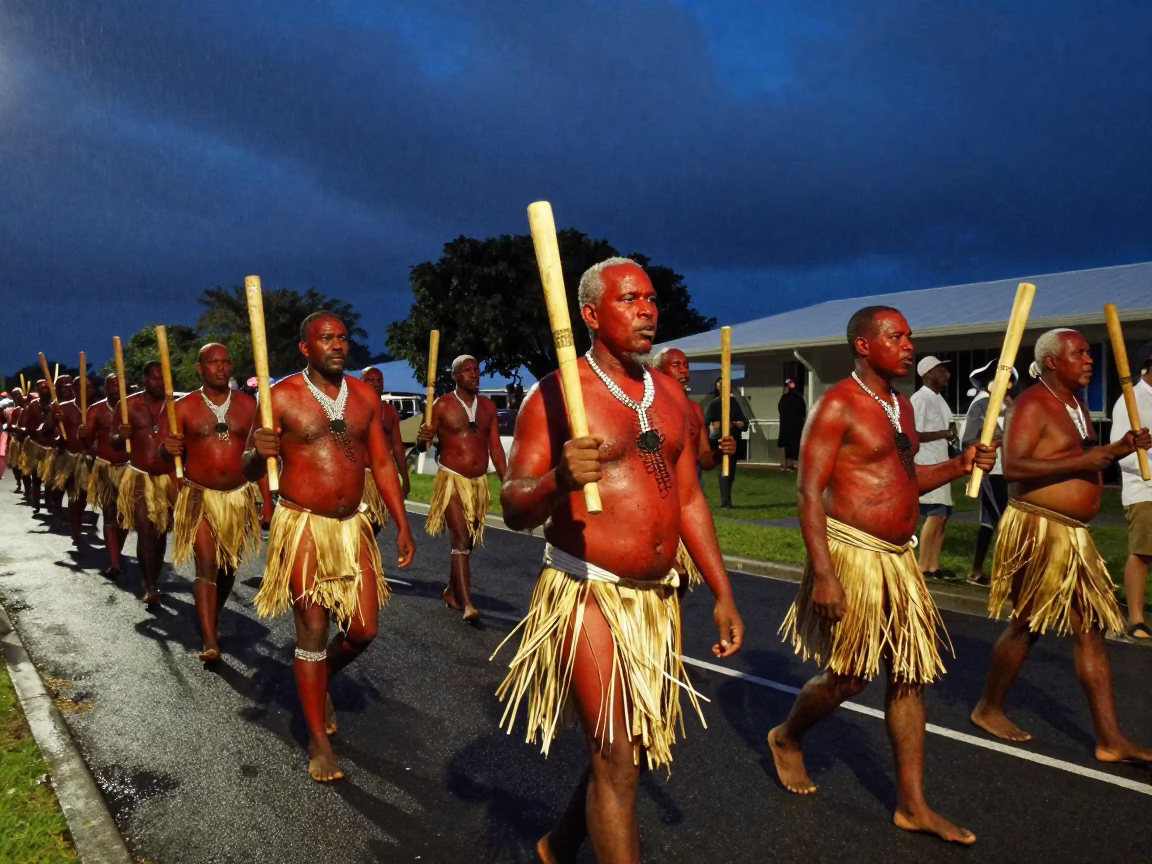 Darwin Garma Festival Clapstick Procession Night in at a festival street procession in Darwin