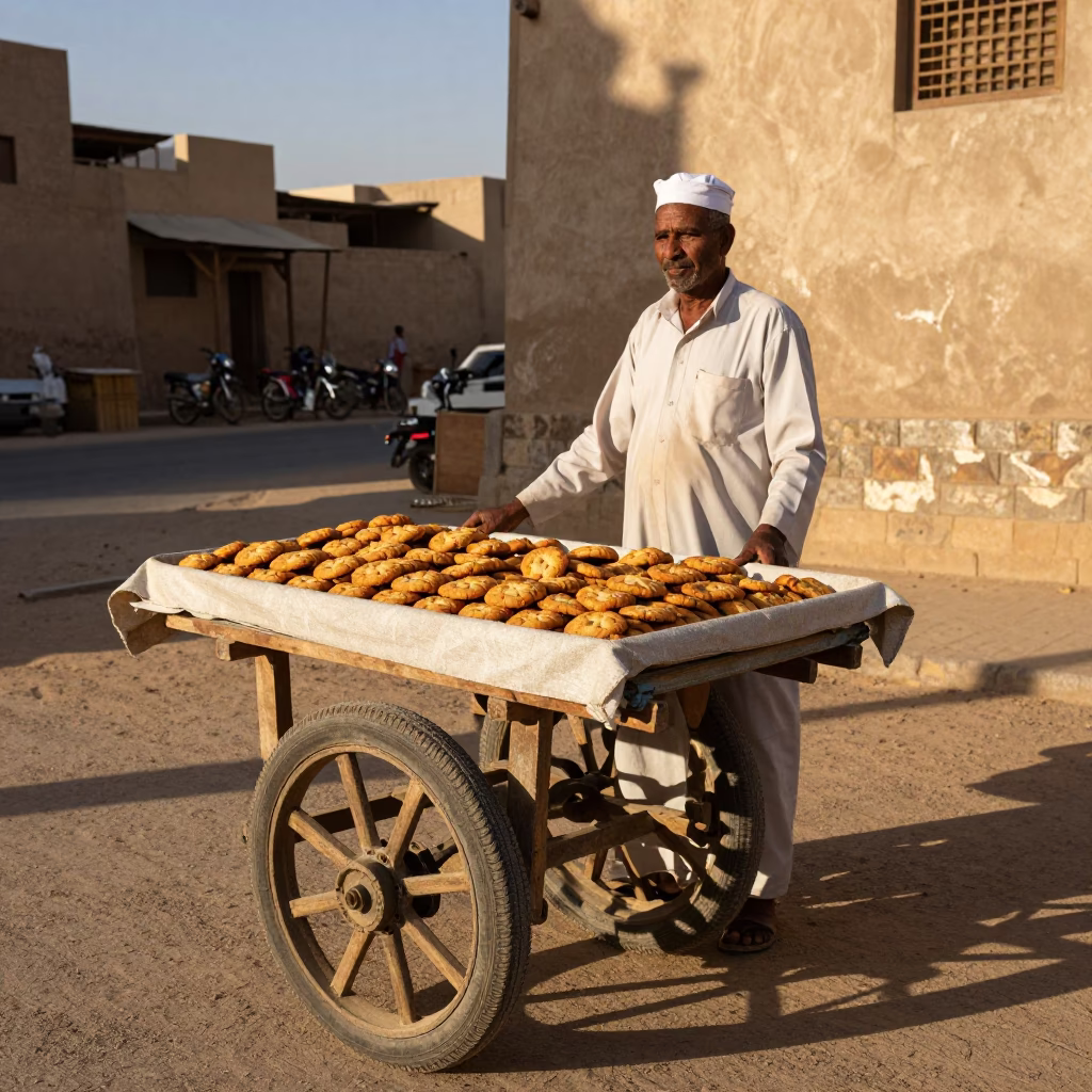 Date Cookies in Luxor at Clear Late-afternoon Light in in Luxor, Egypt