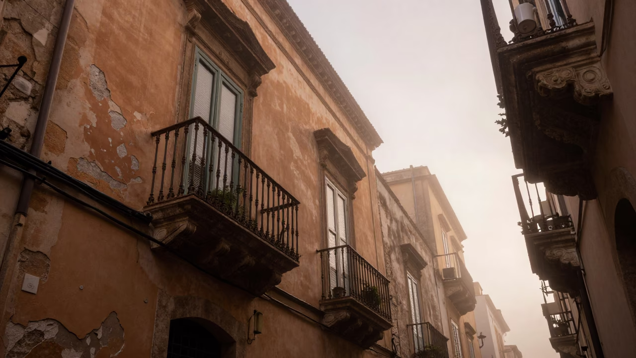 Dawn Alley in Palermo in in Palermo, Italy