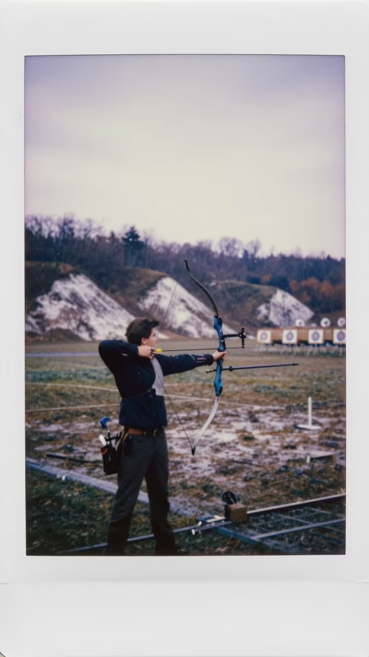 Dawn Archery Range Windblown Chalk Early Winter in near open fields near Katowice