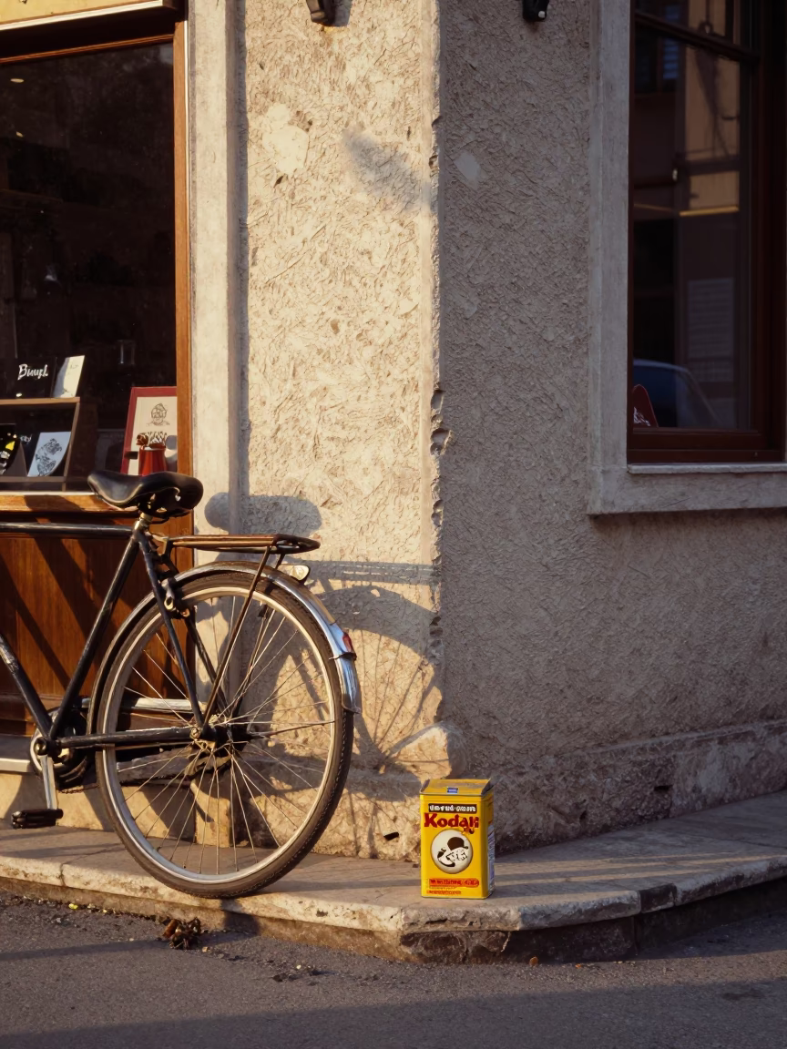 Dawn Bicycle and Traditional Tea Tin on Istanbul Street in in Istanbul, Turkey