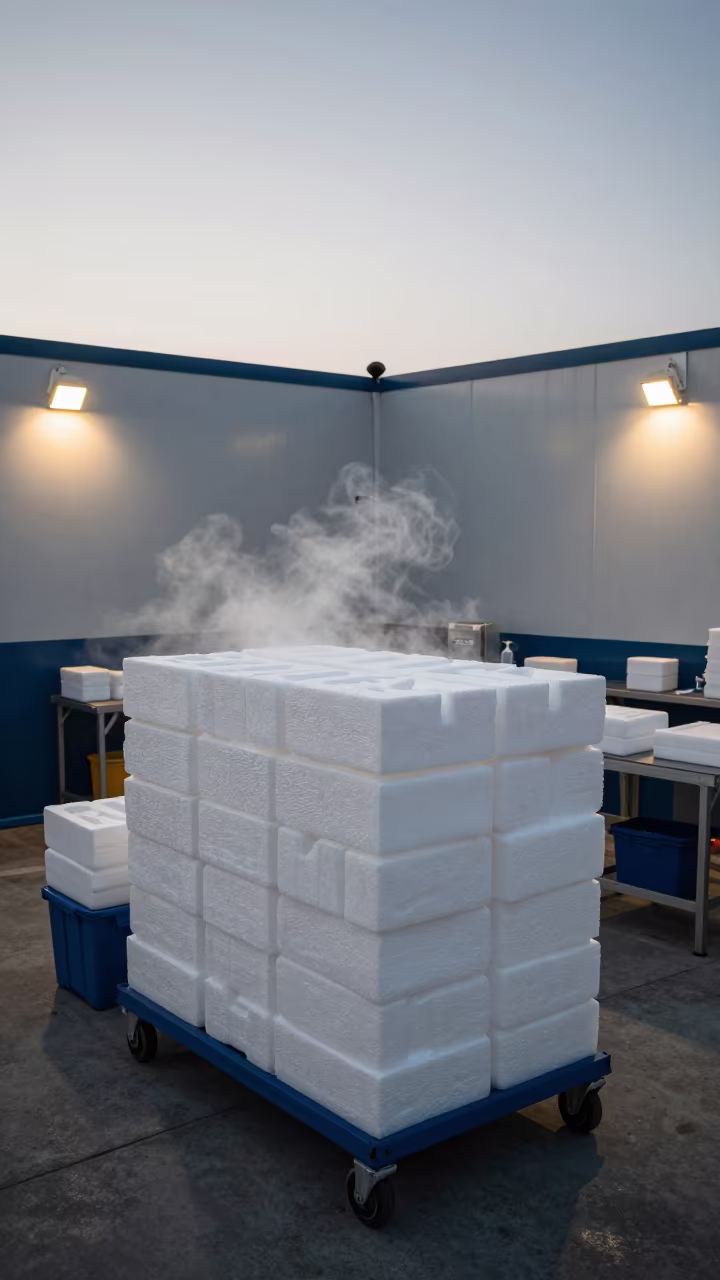 Dawn Chill in Grand-Bassam Vaccine Logistics Station in at a fulfillment packing station in Grand-Bassam