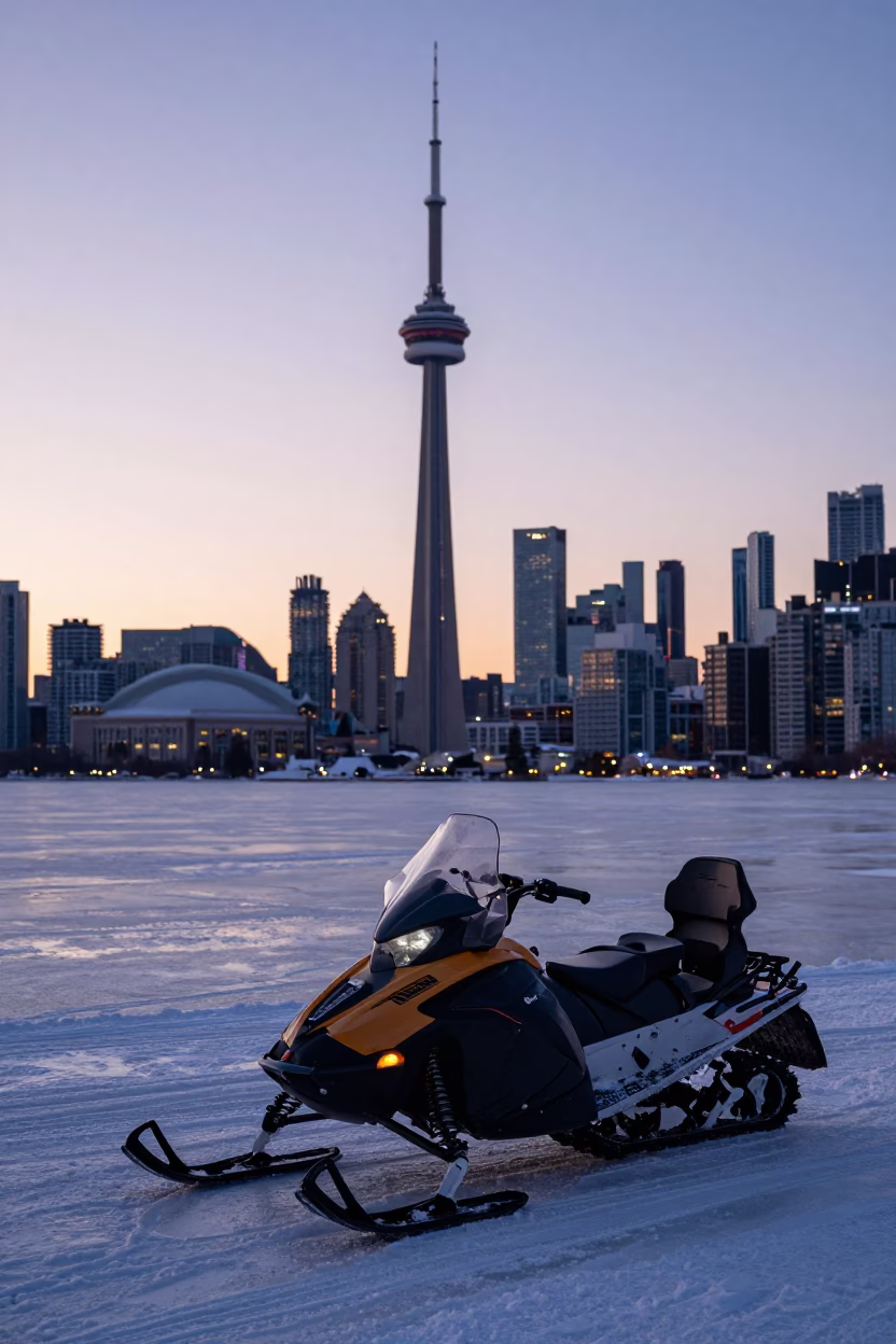 Dawn Cityscape in Toronto at Nautical Dawn Light in in Toronto, Ontario, Canada