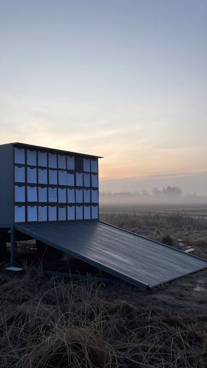 Dawn Clipboard Wall at Hungarian Stockyard in at a stockyard loading ramp in Hungary