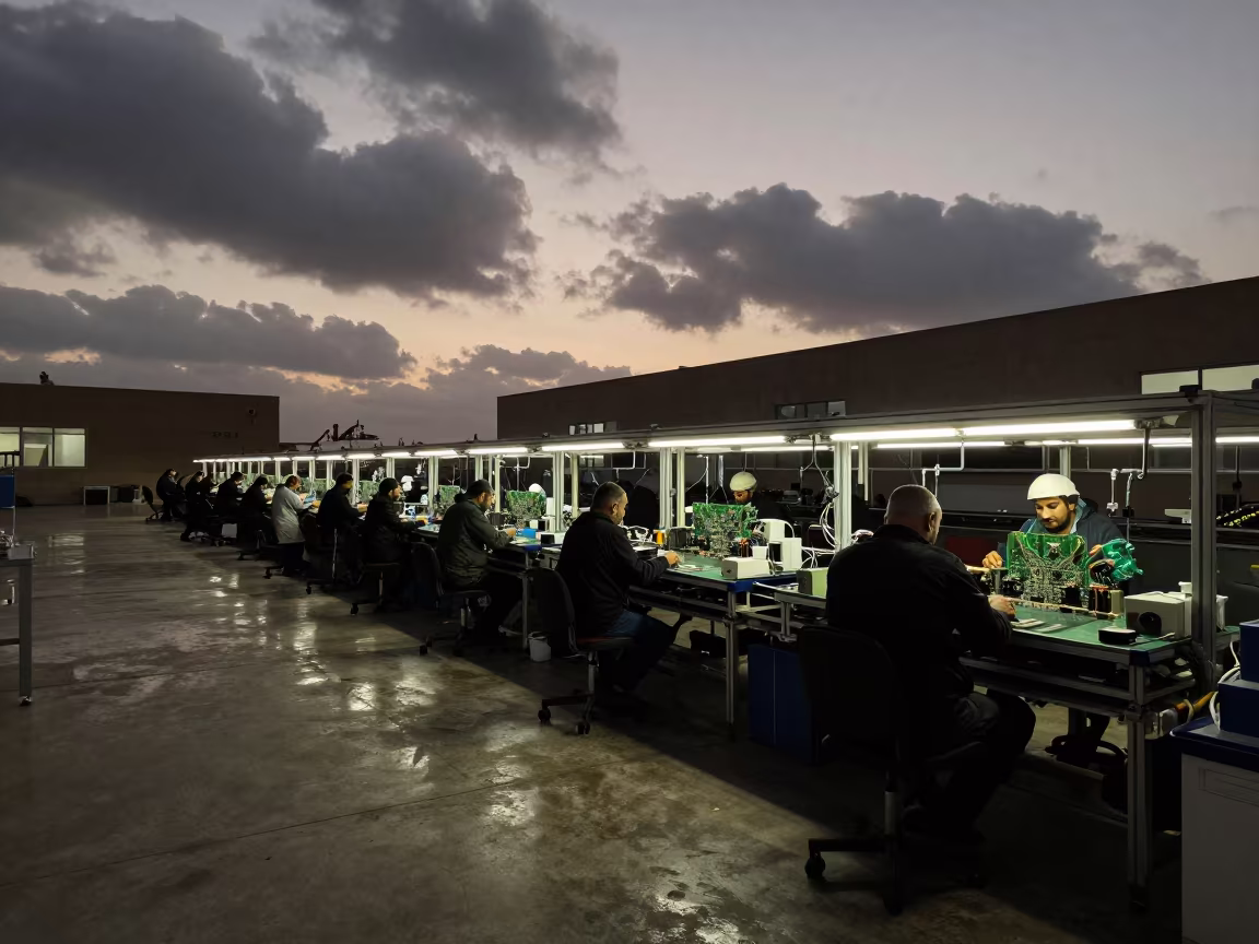 Dawn Electronics Factory Jeddah Workers Circuit Boards in in Jeddah