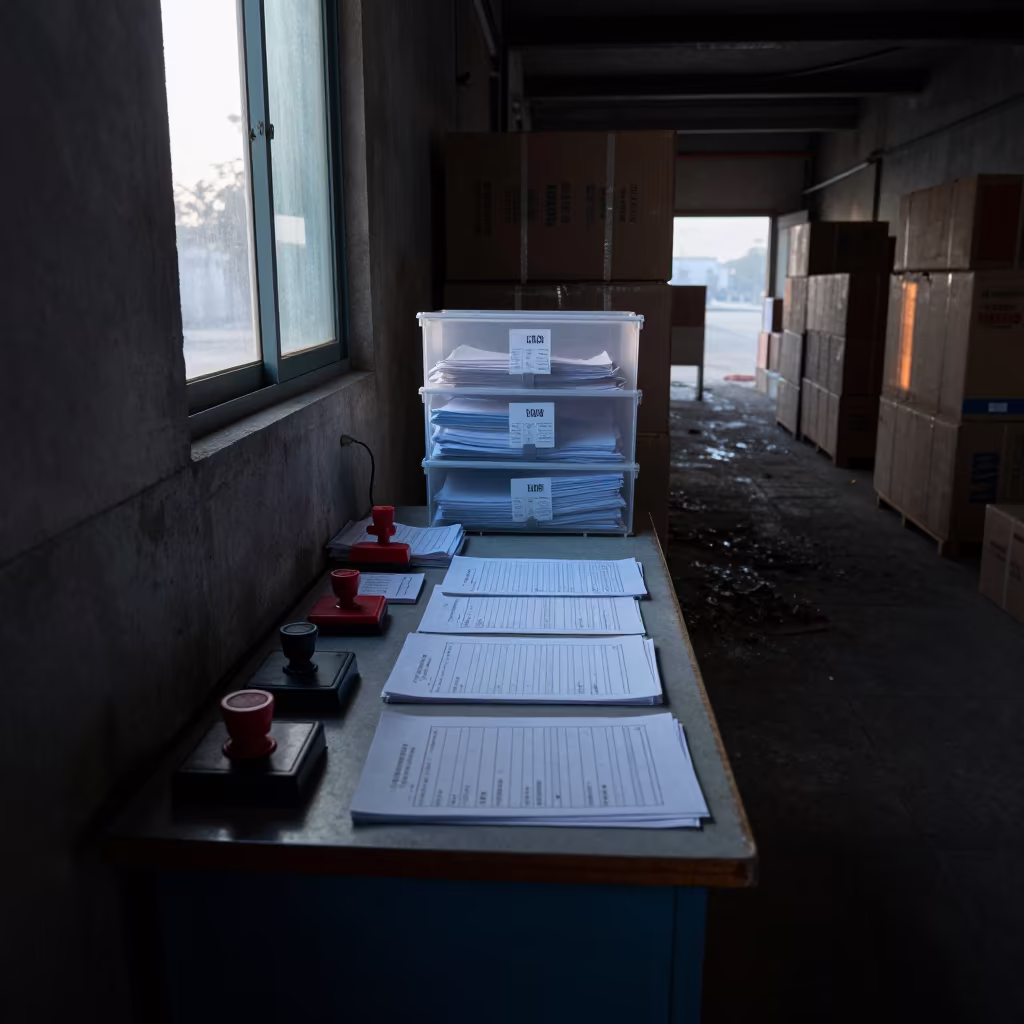 Dawn Export Desk Customs Agra Logistics in inside a cross-dock lane in Agra