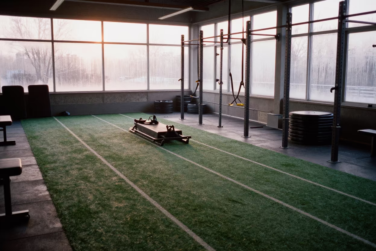 Dawn Fitness Sled Track Beijing Strength Room in inside a strength room in Beijing