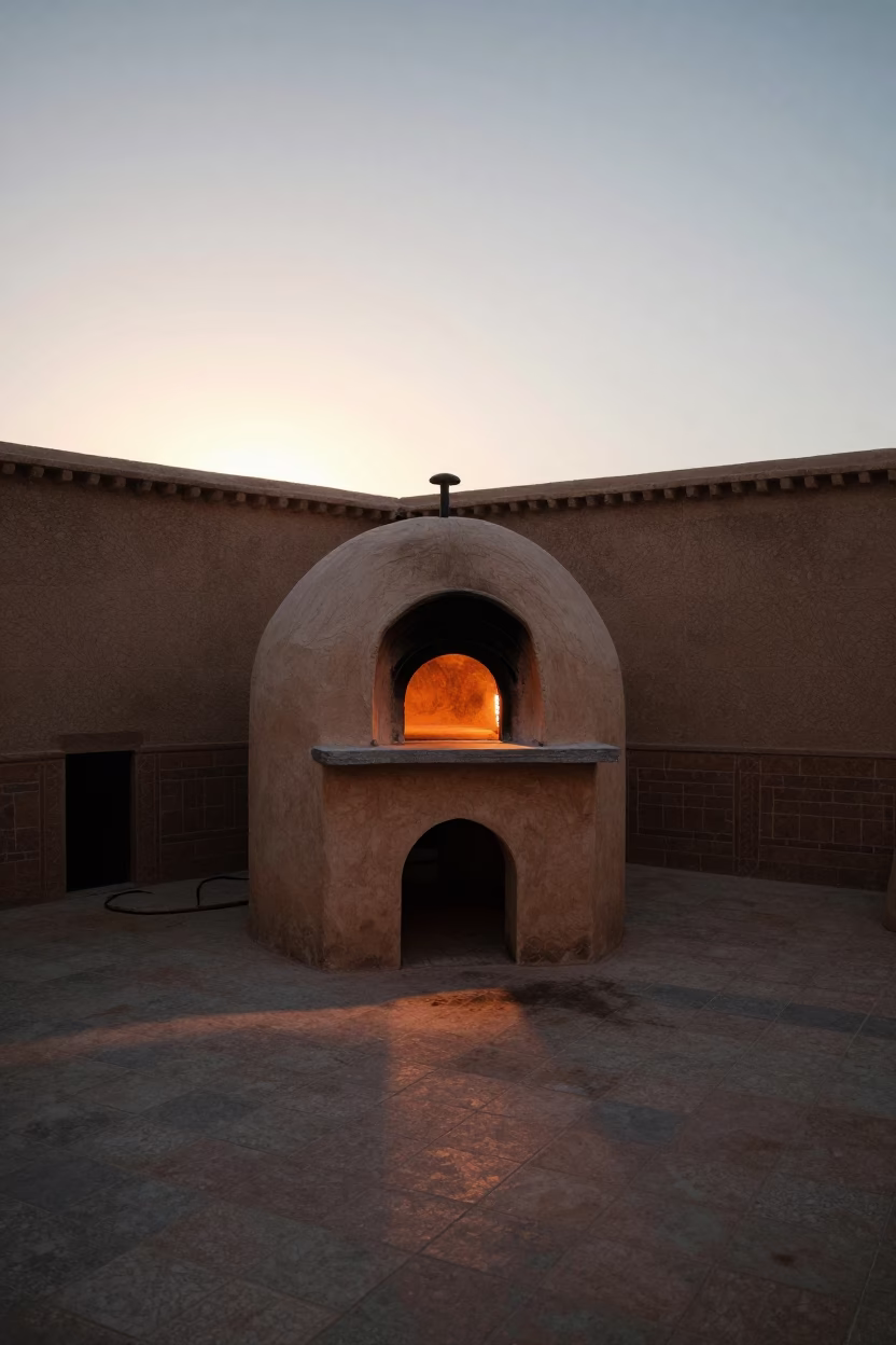 Dawn in Fez Morocco Traditional Bread Oven and Early Morning Activity in in Fez, Morocco