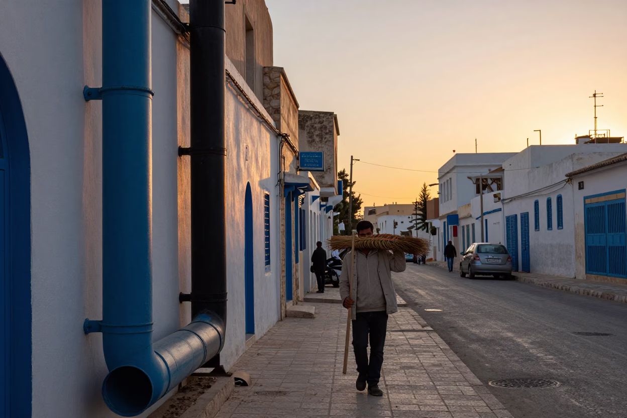 Dawn Light at First Light Of Dawn in Tunis in in Tunis, Tunisia