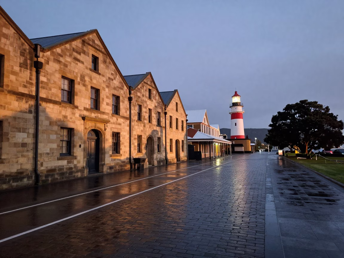 Dawn Light at Nautical Dawn Light in Hobart in in Hobart, Tasmania, Australia