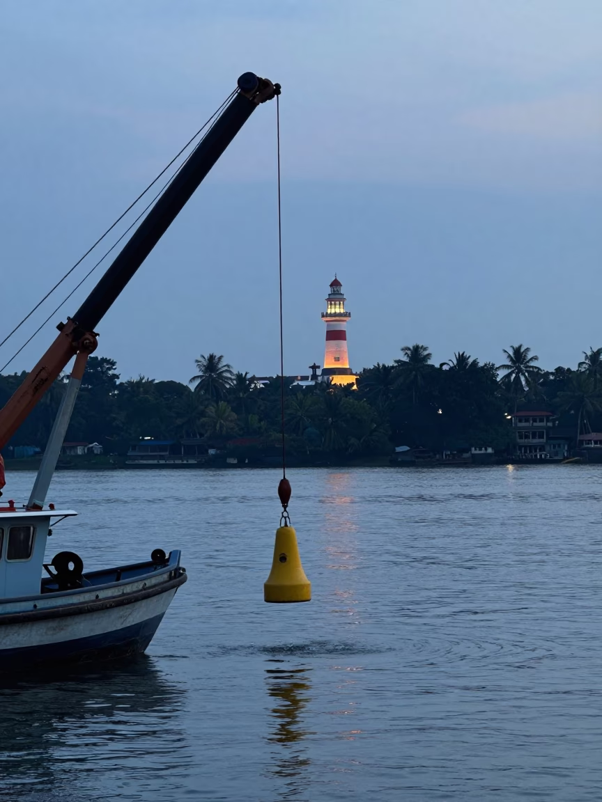 Dawn Light at Nautical Dawn Light in Kochi in in Kochi, India
