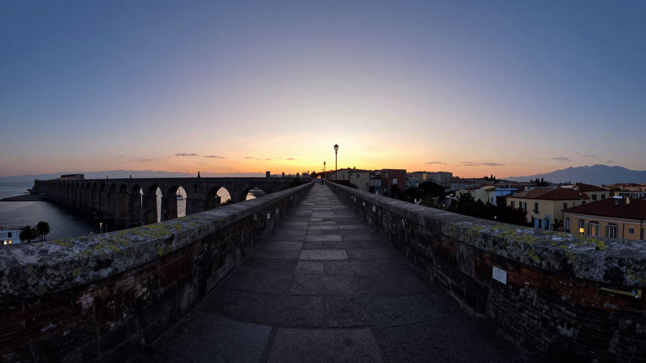 Dawn Light at The Still Hours Before Dawn Light in Naples in in Naples, Italy