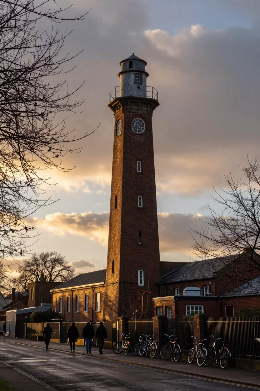 Dawn Light on Brighton Factory Whistle Tower in in Brighton and Hove