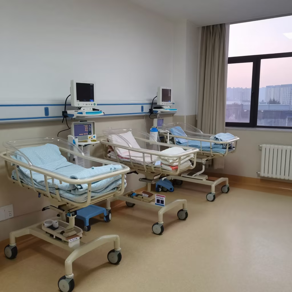 Dawn light in Chongqing maternity recovery room in inside a hospital corridor near Chongqing
