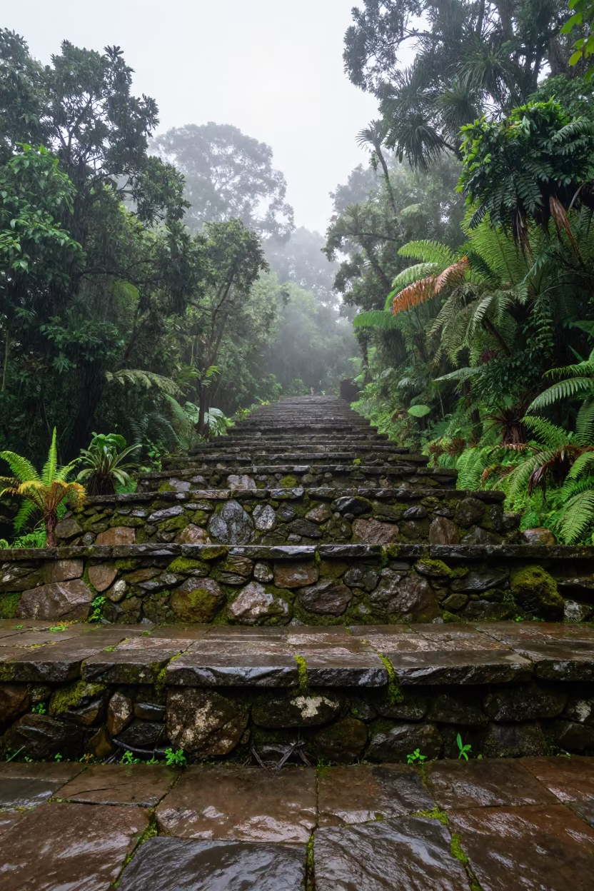 Dawn Light on Cloud Forest Terraces in near Xiamen