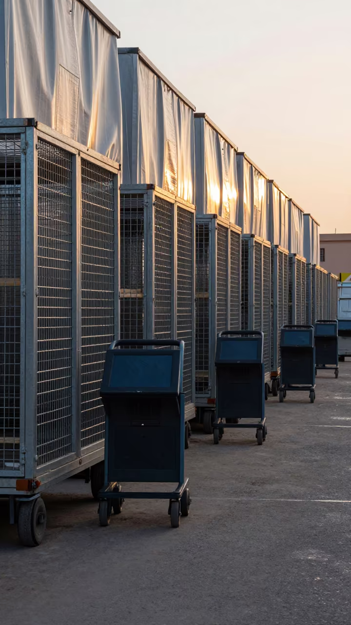 Dawn Light in Essaouira Freight Cross-Dock Lane in inside a cross-dock lane in Essaouira