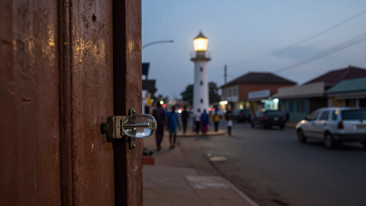 Dawn Light in Accra at Nautical Dawn Light in in Accra, Ghana