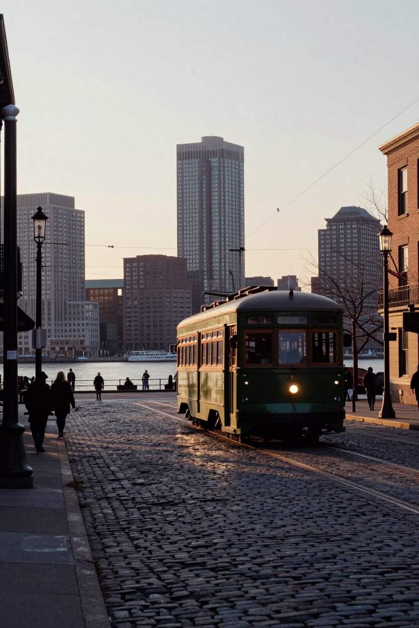 Dawn Light in Boston at Nautical Dawn Light in in Boston, Massachusetts, United States