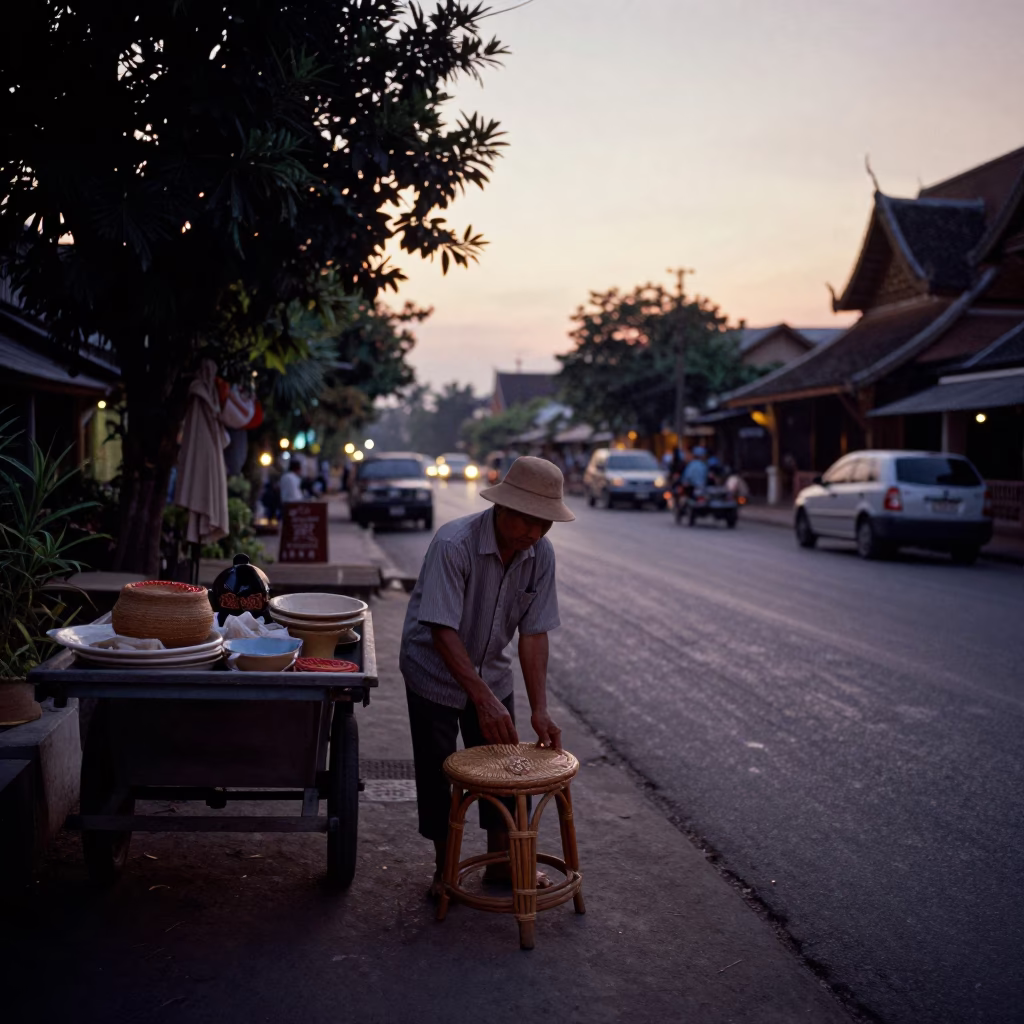Dawn Light in Chiang Mai at The Still Hours Before Dawn Light in in Chiang Mai, Thailand