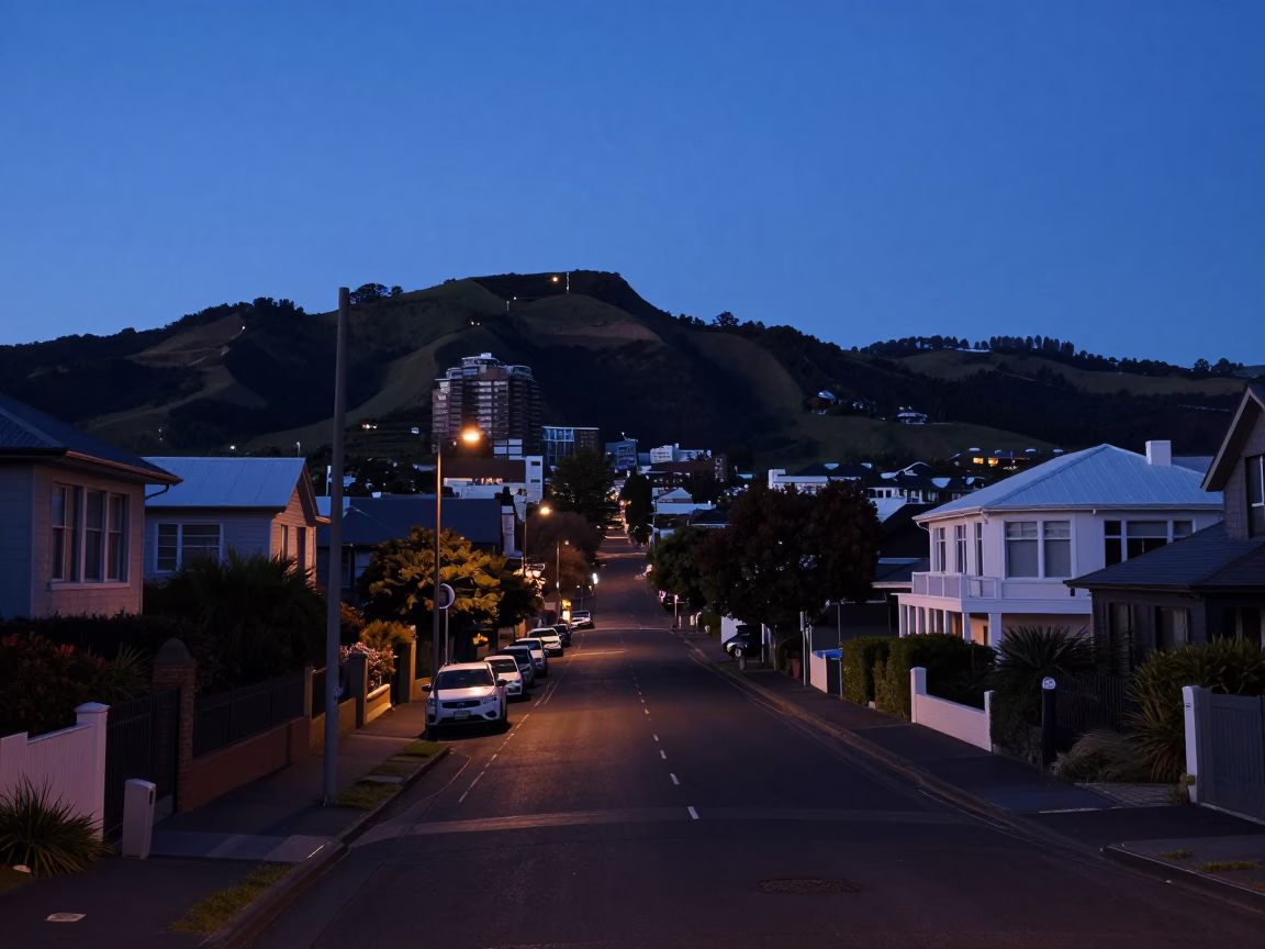 Dawn Light in Christchurch at The Still Hours Before Dawn Light in in Christchurch, New Zealand