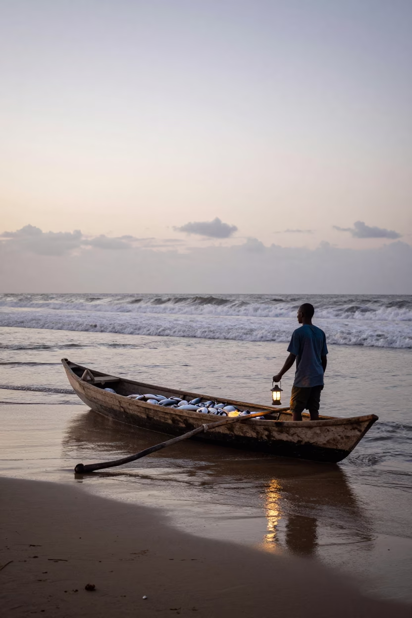 Dawn Light in Dakar at First Light Of Dawn in in Dakar, Senegal