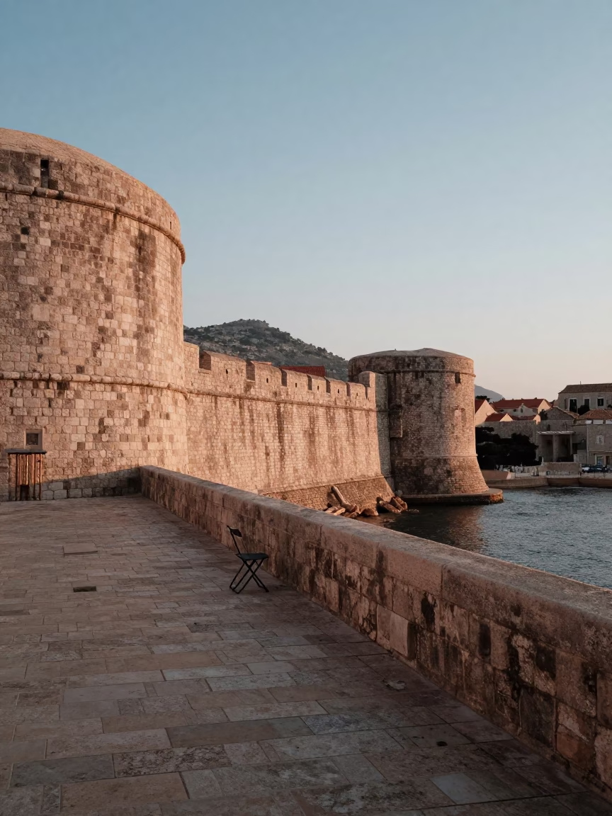 Dawn Light in Dubrovnik at Sunrise Light in in Dubrovnik, Croatia