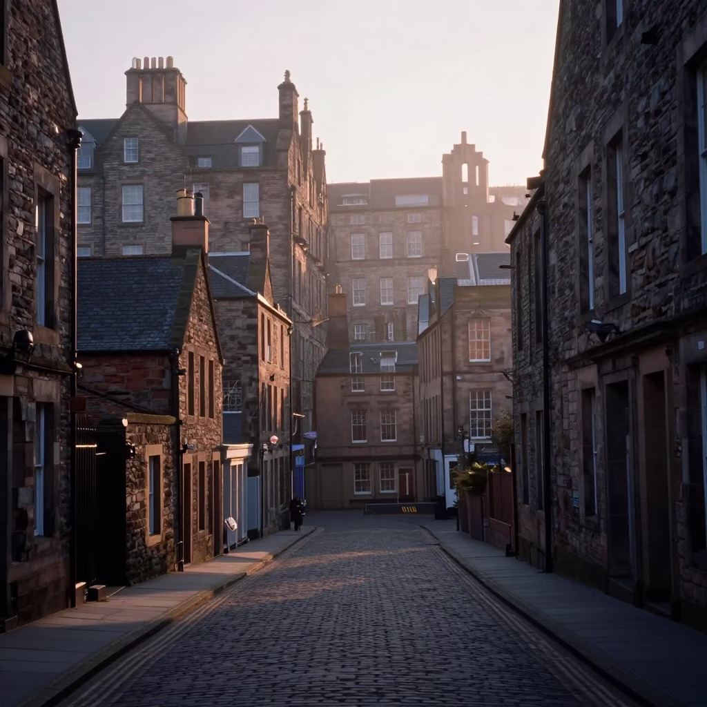 Dawn Light in Edinburgh at First Light Of Dawn in in Edinburgh, United Kingdom