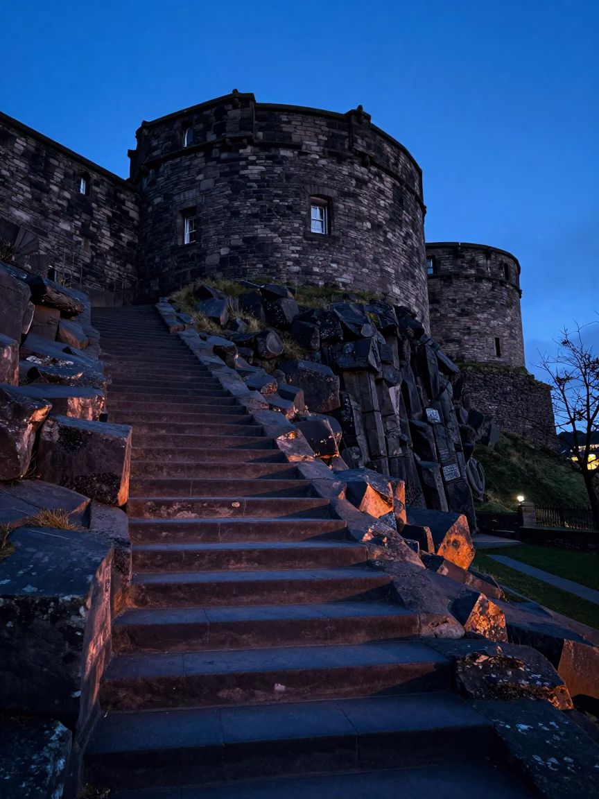 Dawn Light in Edinburgh at The Still Hours Before Dawn Light in in Edinburgh, United Kingdom