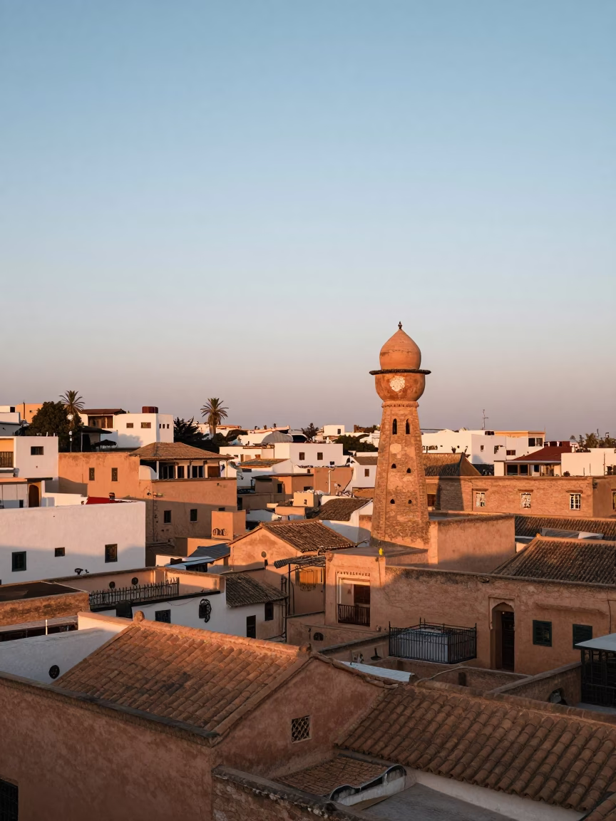 Dawn Light in Fez at Nautical Dawn Light in in Fez, Morocco