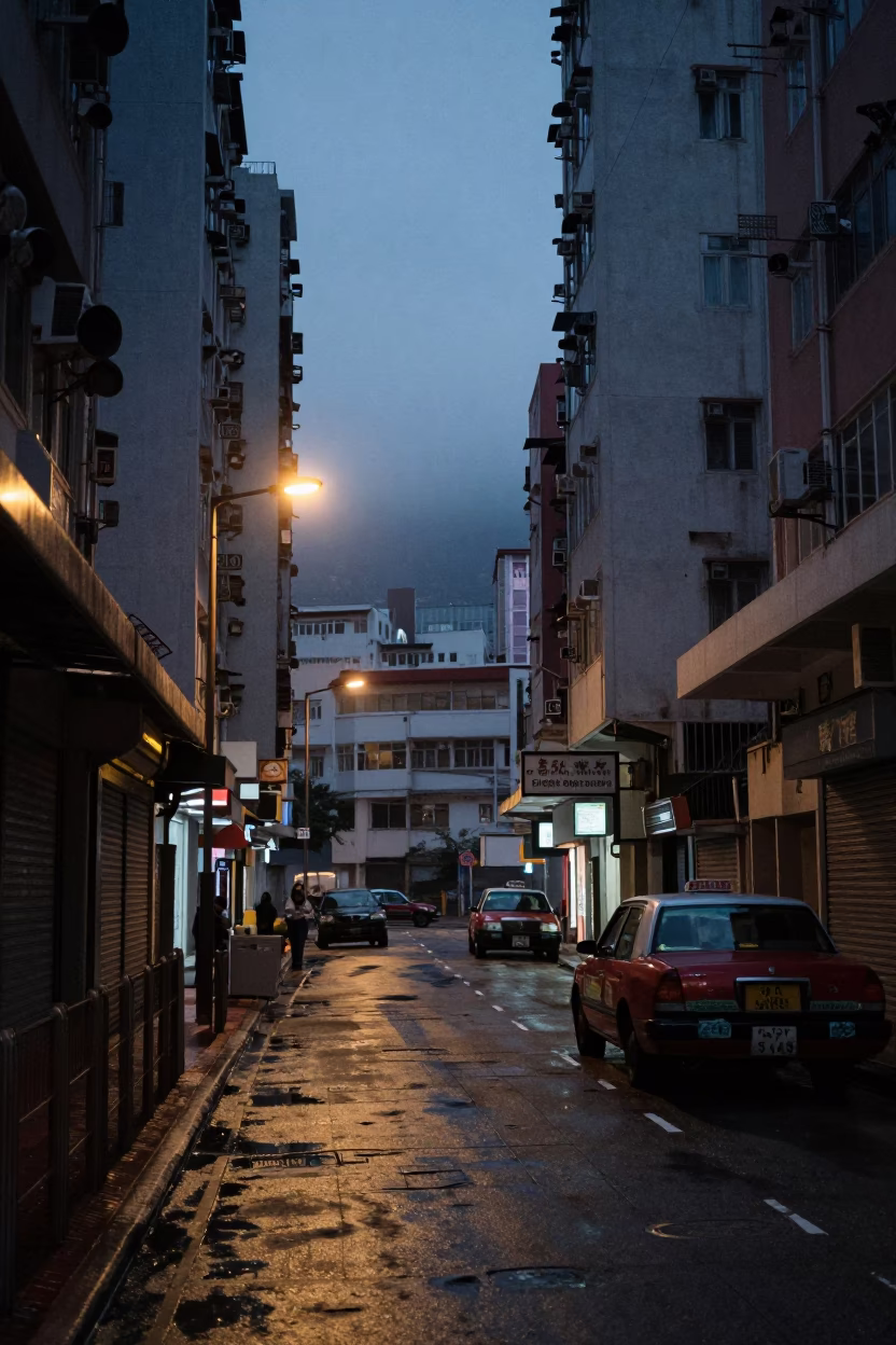 Dawn Light in Hong Kong at The Still Hours Before Dawn Light in in Hong Kong, Hong Kong