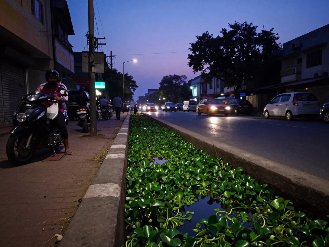 Dawn Light in Hyderabad at The Still Hours Before Dawn Light in in Hyderabad, India