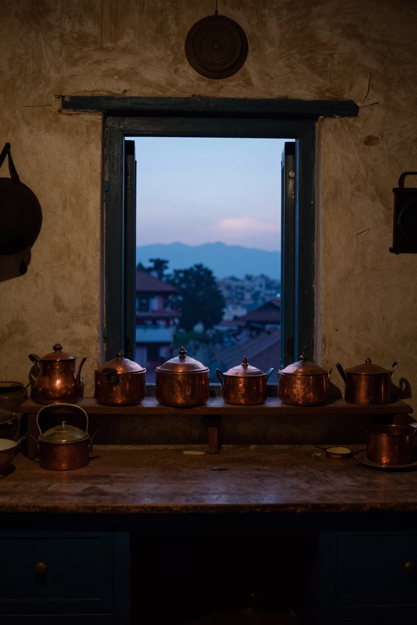 Dawn Light in Kathmandu at The Still Hours Before Dawn Light in in Kathmandu, Nepal