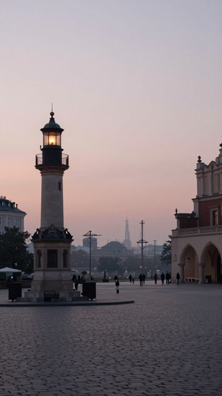 Dawn Light in Krakow at Nautical Dawn Light in in Krakow, Poland