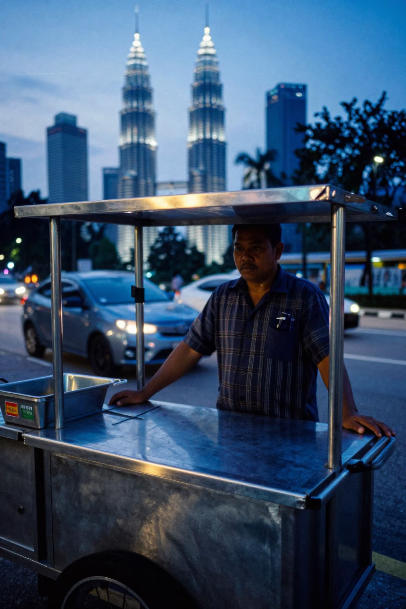 Dawn Light in Kuala Lumpur at The Still Hours Before Dawn Light in in Kuala Lumpur, Malaysia