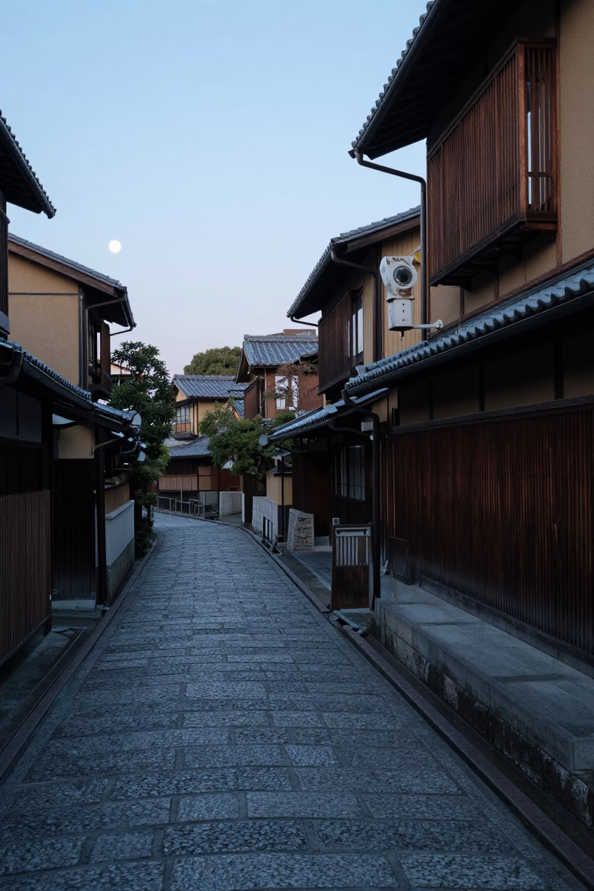 Dawn Light in Kyoto at Nautical Dawn Light in in Kyoto, Japan
