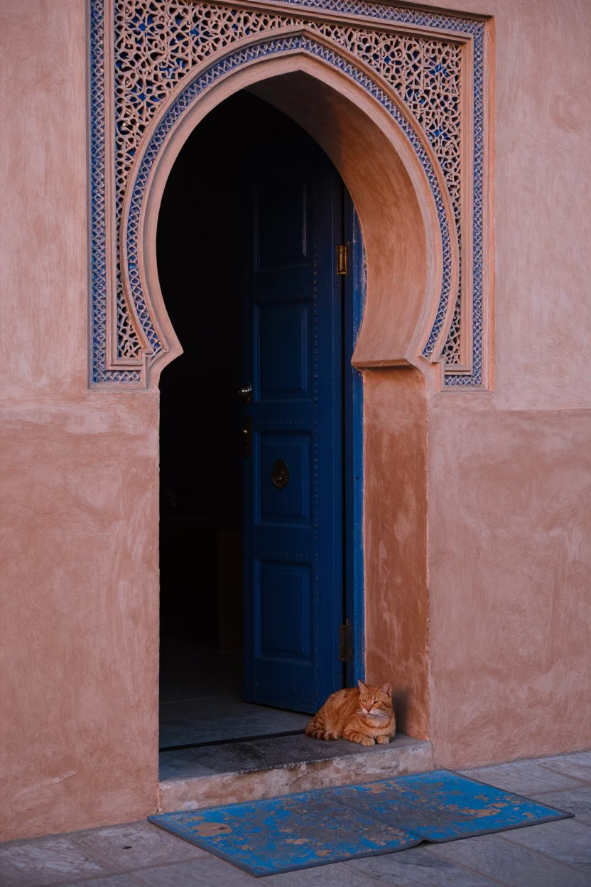 Dawn Light in Marrakech at Nautical Dawn Light in in Marrakech, Morocco