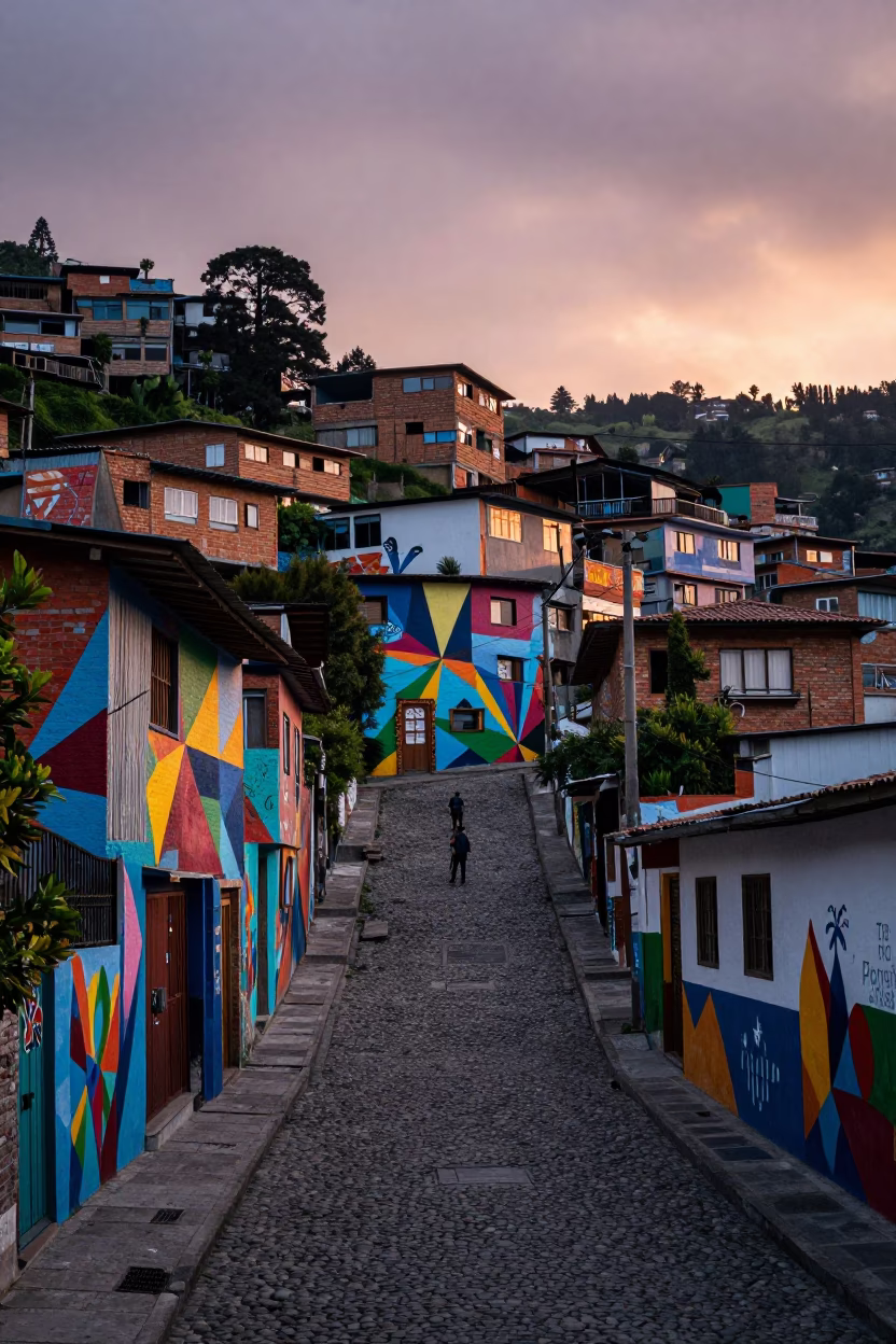 Dawn Light in Medellin at First Light Of Dawn in in Medellin, Colombia