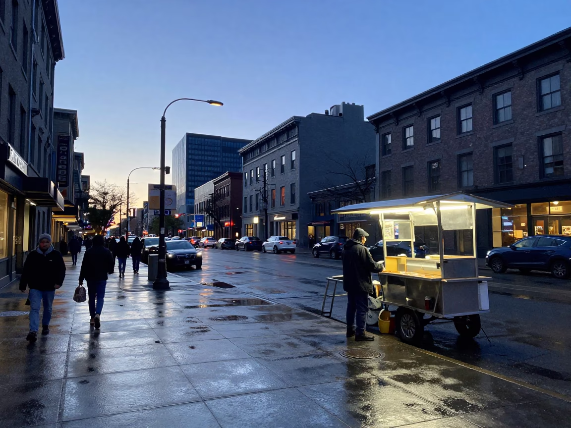 Dawn Light in Montreal at First Light Of Dawn in in Montreal, Quebec, Canada