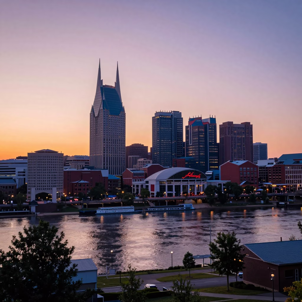 Dawn Light in Nashville at First Light Of Dawn in in Nashville, Tennessee, United States