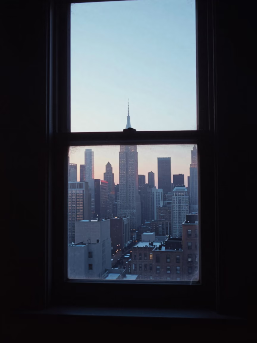 Dawn Light in New York at The Still Hours Before Dawn Light in in New York, New York, United States