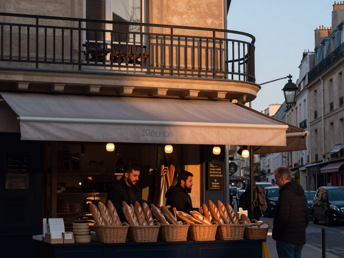 Dawn Light in Paris at Nautical Dawn Light in in Paris, France