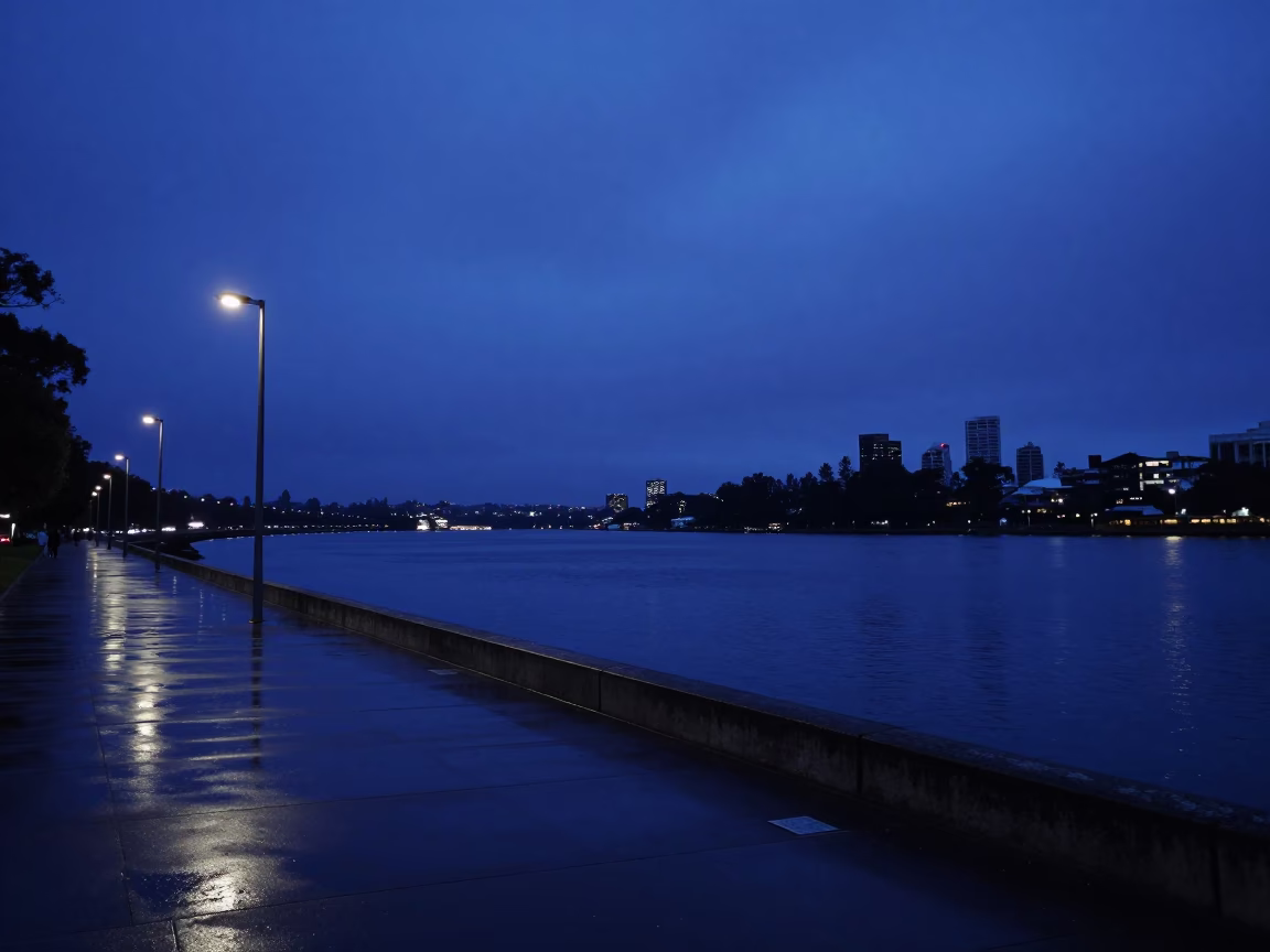 Dawn Light in Perth at The Still Hours Before Dawn Light in in Perth, Western Australia, Australia